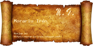 Morariu Irén névjegykártya